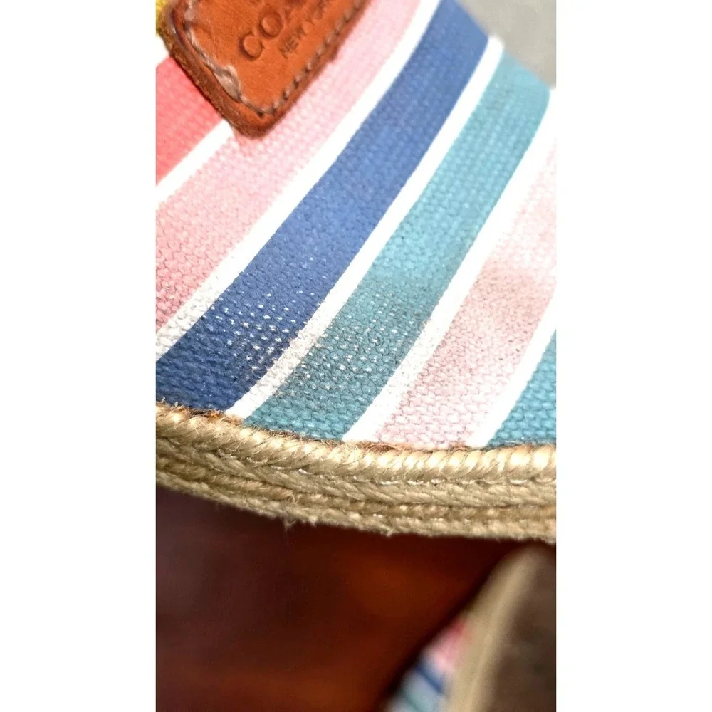 Coach‎ Women's Striped Canvas Espadrilles Slip-On Shoes Multicolor Size 6B